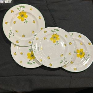 Set of 4 Royal Victoria fine bone china dessert plates. 8”